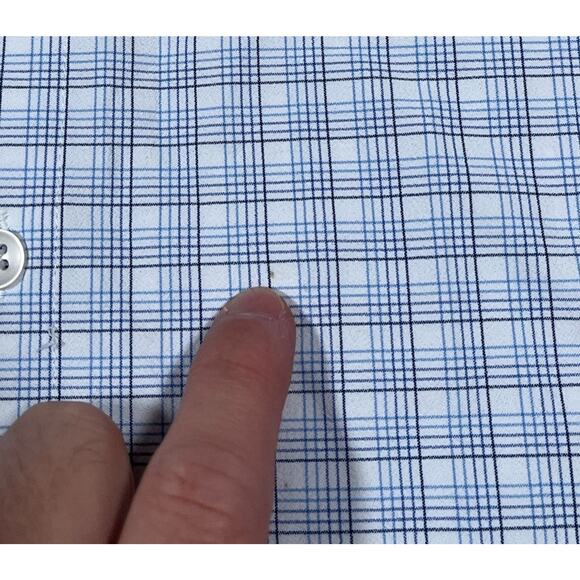 Mizzen+Main 2XL Trim White Blue Graph Check Dress Shirt Long Sleeve Button Up - Picture 4 of 9